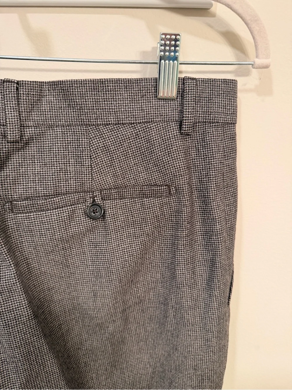 Banana Republic Men's 100% Wool Dress Pants 34/34 Brown Houndstooth